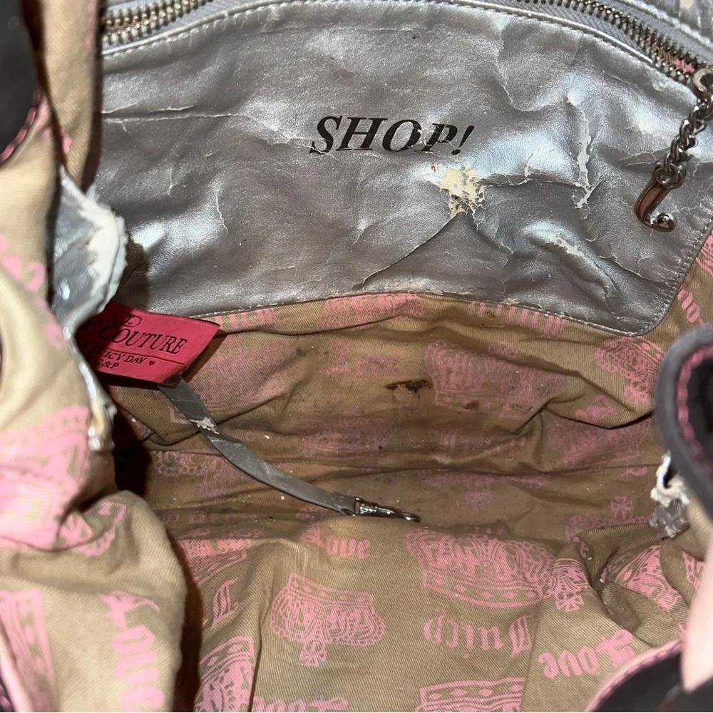Vintage Pink Juicy Couture Tote Bag Handbag Purse Velour Y2K Daydreamer - Picture 12 of 13